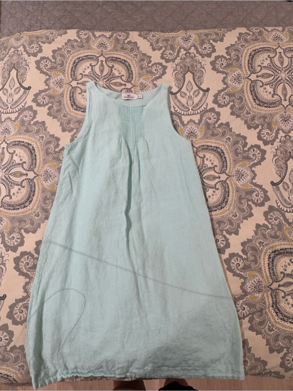 Vineyard Vines Women Size 4 Light Green Sleeveless Linen Dress